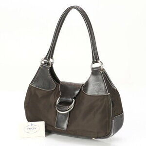 Prada bag tote shoulder Tessuto ERE leather